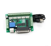 Durashmall 5 DB25 LPT Interface Board with USB for Nema23 CNC Control Optocoupler Isolation Board for VFD Engraving Machine Dual Connection Green ABS 10x7x7cm(Bare)
