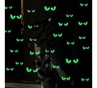 Durashmall 54 Pairs Glow in the Dark Halloween Wall Stickers, PVC Luminous Evil Peeping Eyes Decals for Indoor Outdoor Party Decor, 3 Sizes Spooky Window Door Ceiling Art Orange Green(Green)