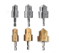 Durashmall 6pcs Hexagonal Shank Stepped Drill Bits for Water Pipe Expansion Punch for Electric Drill HSS Gold Silver Set 61x6.35x22mm #20#25#32