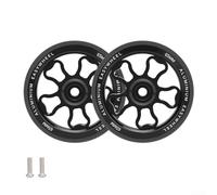 Durashmall 70Mm Easy Wheels For Folding Bikes Aluminum Alloy Rubber Replacement Wheels With Screws For Brompton For 3Sixty Bicycles (black)