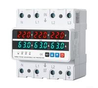 Durashmall Adjustable Digital Display Current Limiting Protector for Home Electrical Safety AC220V 1A to 63A Overcurrent Overvoltage Undervoltage Protection Phase Loss Detection(B-100a)