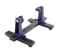 Durashmall Adjustable PCB Holder 360 Degree Rotation Metal Base Circuit Board Soldering Repair Tool with Spring Loaded Clamps for Small Medium Boards Blue Black(Small)