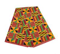 Durashmall African Wax Print Fabric 100% Cotton Real Ankara Cloth for Dress Making Patchwork Sewing Projects Traditional Floral Pattern Textile Material 1 Yard(1 yard)