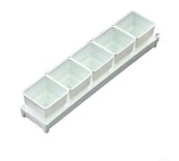 Durashmall Breathable Plastic Window Sill Flower Pot Set for Home Vegetable Herb Gardening with Drainage Tray 4 to 7 Piece Space Saving Rectangular (7cm)