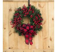 Durashmall Christmas Wreath, Artificial Red Holly Berry Christmas Wreath For Holiday Celebrations At Your Front Door(40cm)