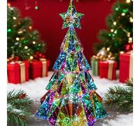 Durashmall Colorful Christmas Tree Pet Material Multicolored 37Cm Height 30 Light Color Settings Remote Control Timer 4H 8H Auto On Off Outdoor Indoor Decoration