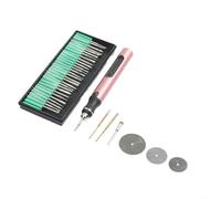 Durashmall Cordless Electric Engraving Pen 3.6V 25W Rotary Tool Kit Variable Speed 5000-25000 RPM with Battery Display for Metal Wood Glass Carving Drilling Polishing Silver Green