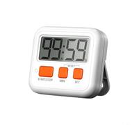 Durashmall Digital Countdown and Count Up Timer with Large LCD Display Magnetic Back Adjustable Volume Modes Compact Portable Design for Cooking Study Fitness and Office White