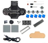Durashmall DIY Electronic Game Console Kit with Block Puzzle and Snake Games Soldering Practice Set for Learning Basic Electronics and Microcontroller Programming Includes PCB Resis(B)