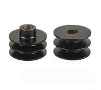 Durashmall Double Groove Round Belt Pulley for 168F 170F 188F 190F Diesel Engine Power Thresher Machine Metal Replacement Part with Screws and Gaskets Black(188/190F 85A)