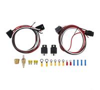 Durashmall Electric Cooling Fan Thermostat Kit Complete Wiring Harness 40A Relay Temperature Sensor Switch 185F On 175F Off Easy Installation with Diagram