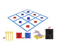 Durashmall Giant Foldable Tic Toe Game Set 1.2m Portable Outdoor Lawn Yard Beach Camping Fun Interactive Toss Game for Kids and Adults Yellow Blue(H)