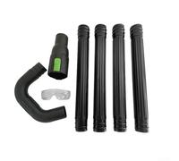 Durashmall Gutter Cleaning Tool Kit for Most Leaf Blower Models with Adjustable Adapter and 360 Degree Rotating Nozzle Includes Four Extension Pipes for Safe Roof and Gutter Mainten