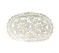 Durashmall Hand Crocheted Cotton Placemat Oval Knit Tablecloth Reusable Washable Decorative Mat For Dining Table Coffee Table Sofa Desk Home Kitchen Decor 30X45cm(30 * 50cm Beige)