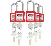Durashmall Industrial Safety Padlocks Tagout Nylon PA Lock Beam Height 38mm Keyhole Diameter 20mm Rustproof Dustproof Waterproof UV Resistant High Strength Flexible Structure Non In