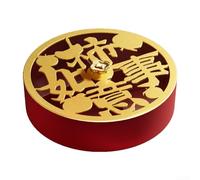 Durashmall Large Capacity Fruit Plate With 4 Compartments Sealed Snack Display Tray Stackable Storage Box For New Year Spring Festival Party Home Decor Red Gold PS HIPS(A)