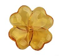 Durashmall Leaf-Shaped High Borosilicate Glass Ornament for Elegant Home Wedding Decor in Brown Pink Black Golden Yellow Blue Green or Transparent White 6.5 x 8 x 3 cm(golden yellow)