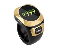 Durashmall Luminous Electronic Smart Ring Counter with Color Screen Rechargeable Type C Charging Water Resistant for Prayer Rituals Adjustable Display 18mm 20mm 22mm Sizes Black Gre(Black)
