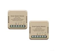 Durashmall Mini WiFi Smart Switch DIY Module Supporting Matter, Easy Upgrade For Traditional Switches, Dual Circuit Control For HomeKit For Alexa For Google Home For Tuya