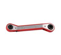 Durashmall Refrigeration Equipment Maintenance Ratchet Wrench Carbon Steel Double Head Square Design with Four Opening Sizes 14cm Compact Tool for HVAC and Commercial Valve Servicin(Bend-Red)