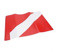 Durashmall Scuba Diving Flag PVC Red And White Dive Marker Banner With Flagpole Socket For Boats Beach Buoys Snorkeling Safety Gear 11.4x8.7 Inch