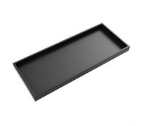Durashmall Silicone Bathroom Vanity Tray Countertop Storage Organizer for Soap Dispenser Shampoo Perfume Jewelry and Kitchen Sink Essentials Shatterproof Slip Resistant Dishwasher S(Black 30x12.5cm)