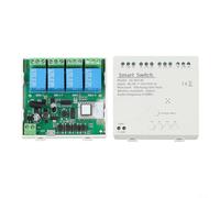 Durashmall Smart For Tuya For ZigBee 4 Gang Relay Module 4CH Wireless Control Switch For Home Automation Voice And App Remote Control For Appliance Management(AC/DC7-32V)