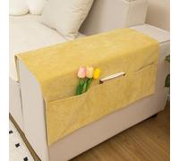 Durashmall Sofa Armrest Cover 60x110cm Firm Polyester Protective Couch Handrail Towel Slip On Design Soft Comfortable Machine Washable for Living Room Decoration Orange(Yellow)