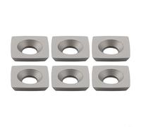 Durashmall Square Carbide Inserts 11x11x2mm with 30 Degree Bevel and R50 Radius Four Cutting Edges for Spiral Planer Cutter Head and Woodworking Toolholding Pack of 10 Silve