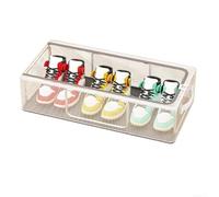 Durashmall Stackable Shoe Storage Box with Metal Frame, Clear Lid Dust Proof Organizer,for Closet, Holds Shoes Boots Sneakers Clothes, Plastic Bin 40x30x15cm White
