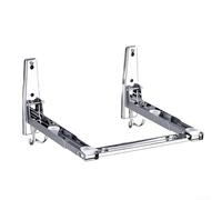 Durashmall Stainless Steel Microwave Oven Support Bracket Adjustable Folding Shelf for Kitchen Countertop Space Saving with Hooks Heavy Duty 130 lbs Capacity