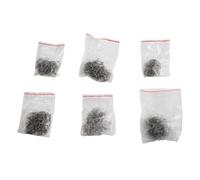Durashmall Stainless Steel Plastic Welding Nails Kit 6 Sizes 0.6mm 0.8mm Wave Flat V M for Car Bumper Dashboard Repair with Hot Stapler Silver 600 Pieces(1800)