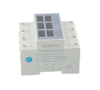 Durashmall Three Phase Digital Over and Under Voltage Relay Current Limiter 63A Adjustable Protector with LED Display for DIN Rail Mounting AC 380V(63A)