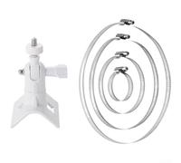 Durashmall Versatile Security Camera Mount Bracket With 360° Rotation And AdjustablebClamp For Arlo For Wyze For Blink Systems For Outdoor Pole Or Railing Installation (White)