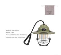 Durashmall Vintage Pinecone Outdoor Lantern 80 Hour Rechargeable Camping Light with 1200mAh Battery Multiple Lighting Modes Warm and White Light Eye Protective Soft Glow Retro Desig(Green)