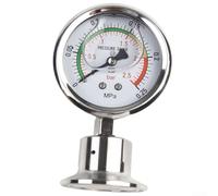 Durashmall YTP60 Diaphragm Pressure Gauge 0-0.25MPa Manometer 50.5mm OD Tri Clamp 304 Stainless Steel For Pharmaceutical Food Beverage Industry Class