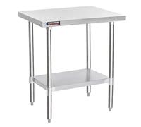 DuraSteel 24x30 Stainless Steel Work Table - NSF Commercial Prep Metal Table - Outdoor Pizza Oven Stand w/Under Shelf - Kitchen Island Laundry Utility Garage Microwave Stand Large Rolling Storage Cart