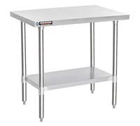 DuraSteel 24x36 Stainless Steel Work Table - NSF Commercial Prep Metal Table - Outdoor Pizza Oven Stand w/Under Shelf - Kitchen Island Laundry Utility Garage Microwave Stand Large Rolling Storage Cart