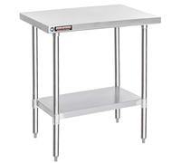 DuraSteel 30x36 Stainless Steel Work Table - NSF Commercial Prep Metal Table - Outdoor Pizza Oven Stand w/Under Shelf - Kitchen Island Laundry Utility Garage Microwave Stand Large Rolling Storage Cart