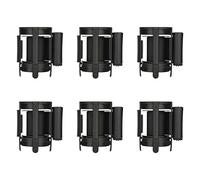 DuraSteel Replacement Stanchions Belt Head Cassette - 6.5 Feet Black Retractable Belt Barrier Replacement - Easy Assembly Crowd Control Safety Barrier - Movie Theater Line Dividers Belts - 6 Count