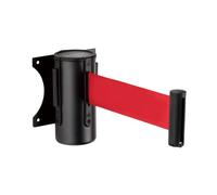 DuraSteel Retractable Wall Mount Caution Belt - 9.2 Ft. Red Belt and Sturdy Black-Finish Casing - Indoor and Outdoor Do Not Cross Tape for Crowd Control Barriers and Line Dividers