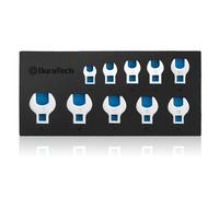 DURATECH 10 Piece 3/8" Drive Crowfoot Spanner Set, Open End Crowfoot Wrench Set, Metric Sizes 10-19mm, Cr-V Steel, with EVA Foam Tool Organizer
