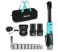 DURATECH 12 V Extended Cordless Ratchet Wrench, 60 Nm Torque | 3/8-Inch, 180RPM with LED Light, Electric Ratchet Wrench with Fast Charge & Canvas Bag
