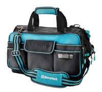 DURATECH 17" Tool Bag, 32-Pocket Large Tool Bag with Hard Base and Wide Open Mouth, 840D Heavy-Duty Tool Bags with Adjustable Shoulder Strap for Home and Professional Use