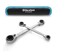DURATECH 2-Piece 4-in-1 Reversible Ratchet Box Spanner Set, 8-19 mm, Cr-V