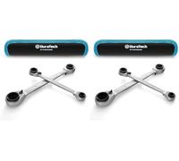 DURATECH 2-Piece 4-in-1 Reversible Ratchet Box Spanner Set, 8-19 mm, Cr-V (Pack of 2)