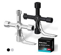 DURATECH 2-Piece 4-Way Multi-Functional Utilities Key, Strong Zinc Alloy