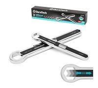 DURATECH Universal Combination Spanner Set, Adjustable Wrench Set, 2 Piece Multifunctional Wrench Set, Total Ring Spanner Set, 44 in 2, Metric and SAE 5mm to 27mm and 3/16" to 1-1/16"