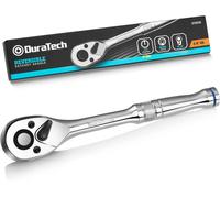DURATECH 3/8-Inch Drive Ratchet, Quick-Release Ratchet Wrench, 72-Tooth, Reversible Switch, Full-Polished Chrome Plating, Alloy Steel