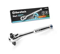 DURATECH 3-in-1 Ratchet Handle, 1/4", 3/8", 1/2" Drive Reversible Ratchet Wrench, Alloy Steel, 72-Tooth Socket Wrench for Auto Car Repair